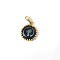 Cancer Zodiac Pendant | 10k Gold and Onyx | 16-28"