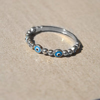 Evil Eye Ring | 10k Yellow/White/Rose Gold