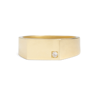Men’s Signet Ring with Diamond | 10k-14k Yellow/White/Rose Gold