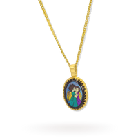 Kissing Angels Pendant | 10k Gold, Onyx | 16-26"
