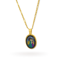 Kissing Angels Pendant | 10k Gold, Onyx | 16-26"