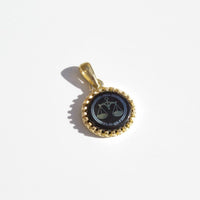 Libra Zodiac Pendant | 10k Gold and Onyx | 16-28"