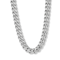 cuban heavy silver cuban chain with stones