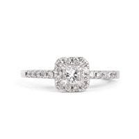 square diamond with halo,  square halo engagement rings