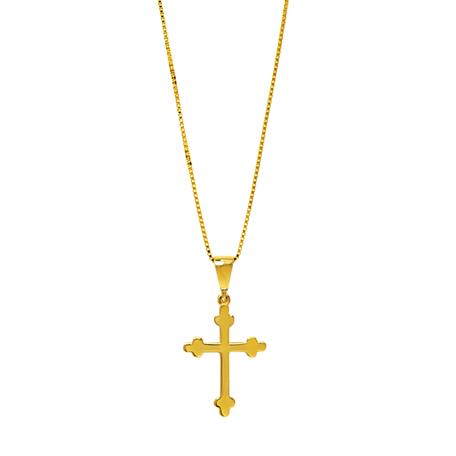 Dainty Cross 10k Gold 16 24 10k Yellow Gold Singapore Chain 1.2mm 20