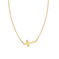 Horizontal Cross Necklace | 14k Gold | 17"