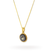 Scorpio Zodiac Pendant | 10k Gold and Onyx | 16-28"