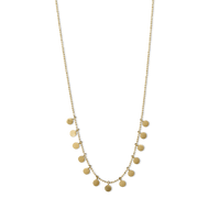 Boho Coin Necklace | 10k White/Yellow Gold | 17"