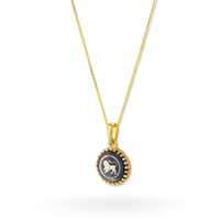 Leo Zodiac Pendant | 10k Gold and Onyx | 16-28"