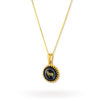 Aries Zodiac Pendant | 10k Gold and Onyx | 16-28"