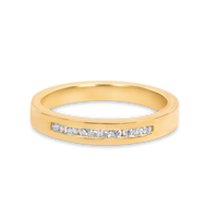 Channel Set Wedding Band | 0.10 CT | 14k Yellow/White/Rose Gold