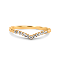 gold chevron ring, yellow gold diamond chevron rings