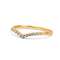 gold ring women, 10k gold chevron ring