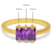 3 Birthstone Ring | 10k Yellow/White/Rose Gold