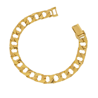 Fancy Curb Chain Bracelet | 10-14k Yellow/White/Rose Gold | 6.5-8.5" | 9mm