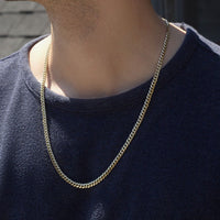 mens solid 10k gold cuban link chain real