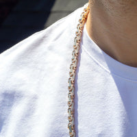 rose gold diamond mens chain, rose gold byzantine diamond chain solid