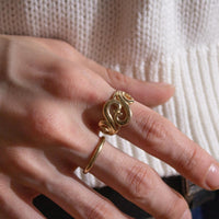 chunky edwardian gold ring, gold chunky ring, chunky gold ring