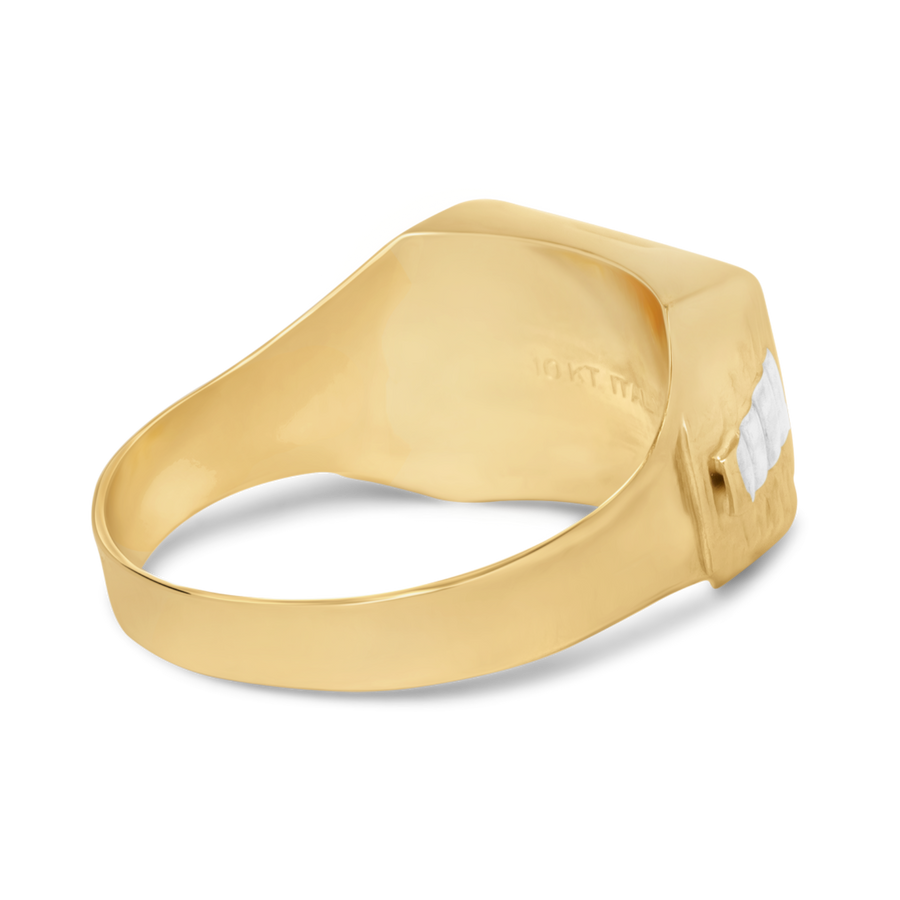 Men's Two-Tone Signet Ring | 10k Yellow/White Gold