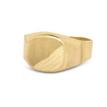 Men's Diamond-cut Signet Ring | 10k Gold
