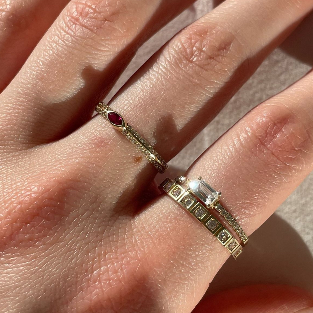 solid gold stacking rings