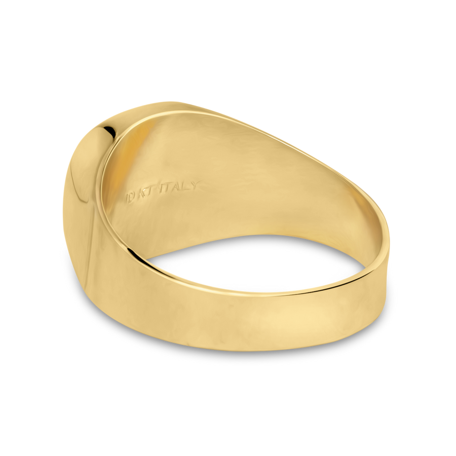 Men's Diamond-cut Signet Ring | 10k Gold