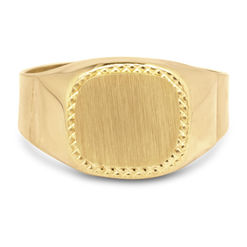 Men's Textured Signet Ring | 10k Gold