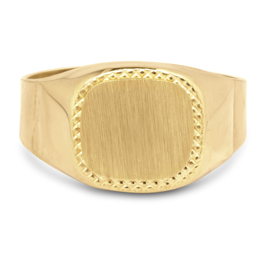 Men's Textured Signet Ring | 10k Gold