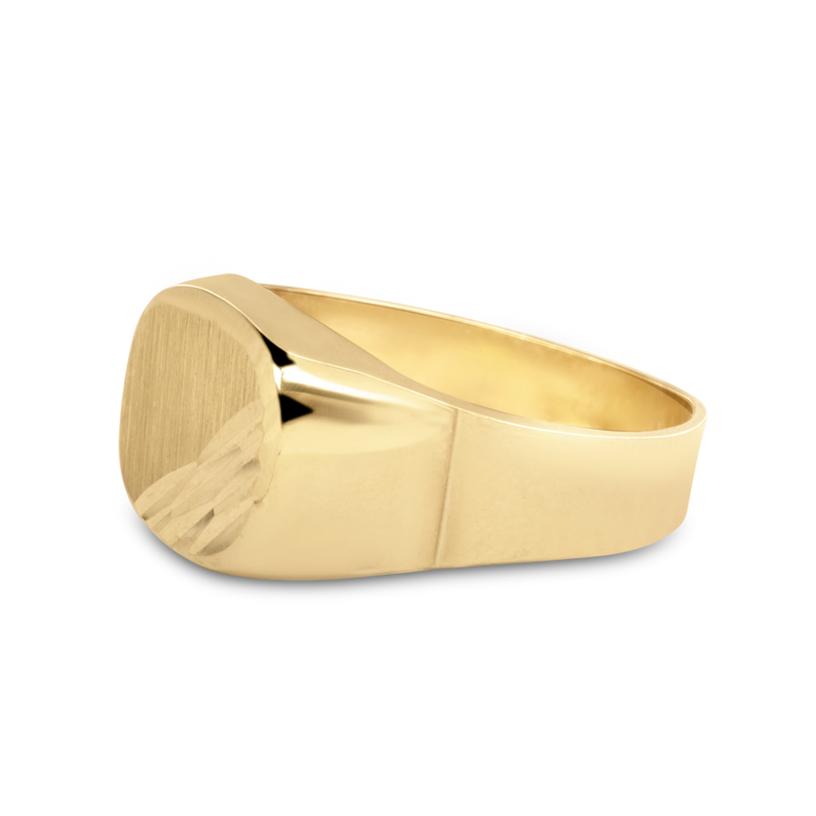 Men's Diamond-cut Signet Ring | 10k Gold