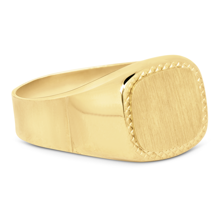 Men's Textured Signet Ring | 10k Gold