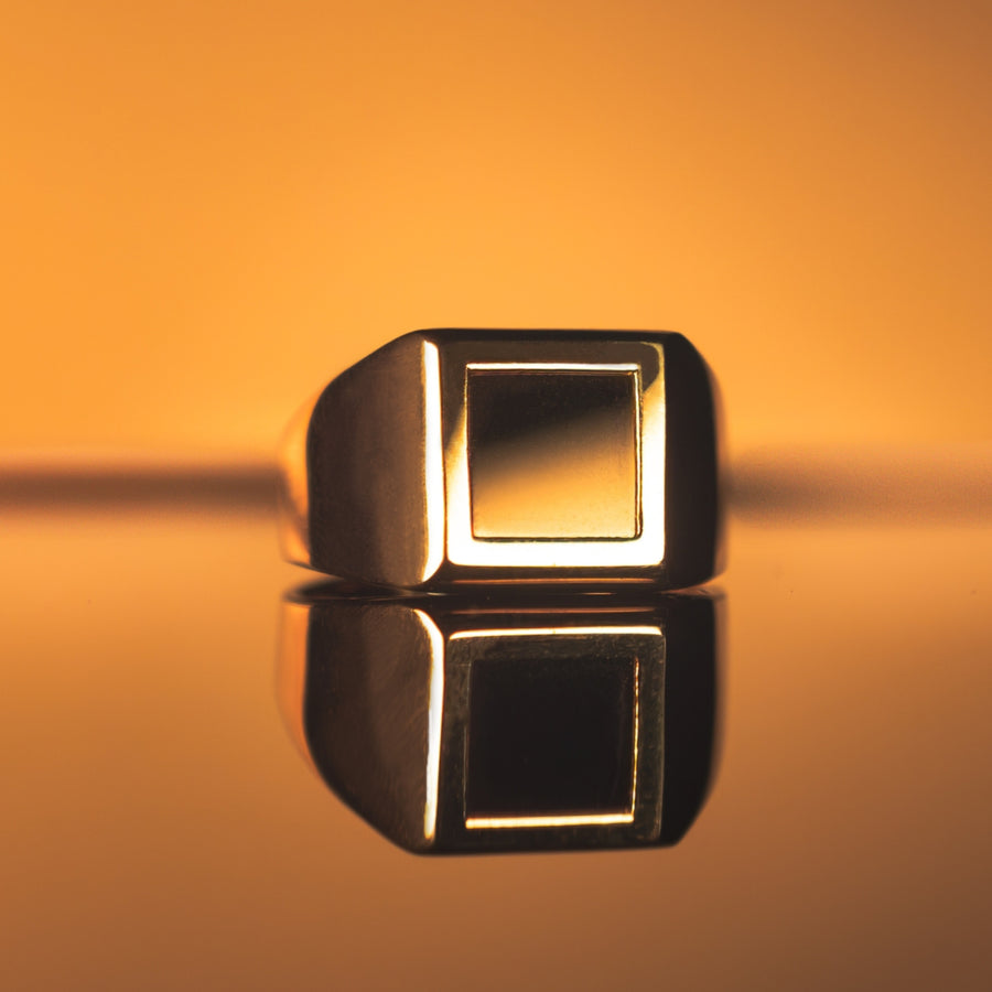 14k gold onyx ring men