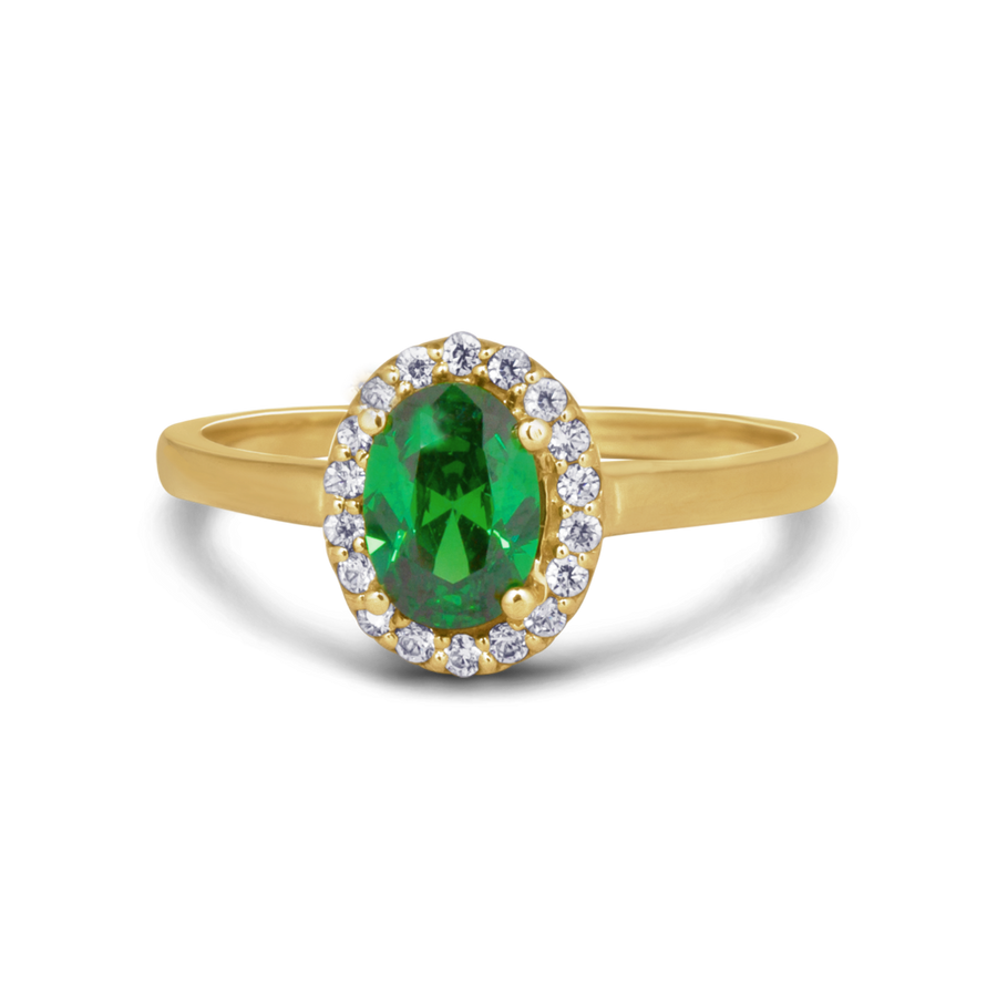 birthstone ring gold, birthstone halo ring, yellow gold birthstone ring, may birthstone ring
