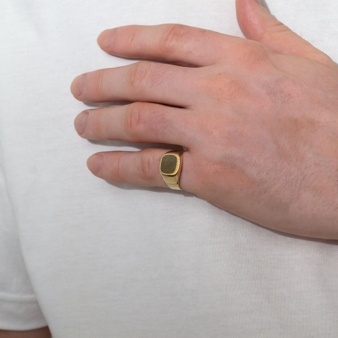 Men's Textured Signet Ring | 10k Gold