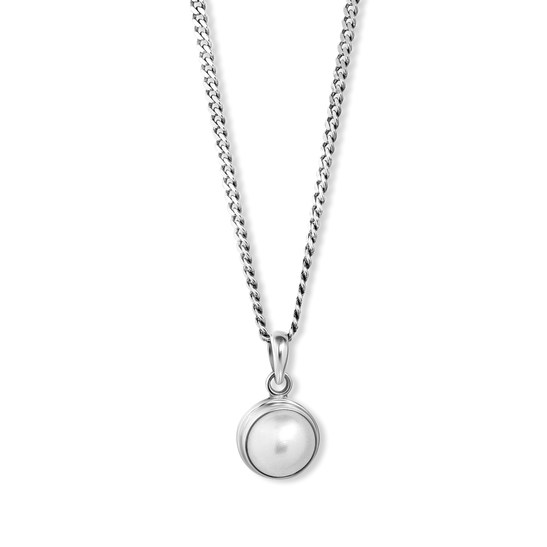 Chunky Pearl Pendant | Silver