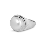 Chunky Silver Pearl Ring Toronto