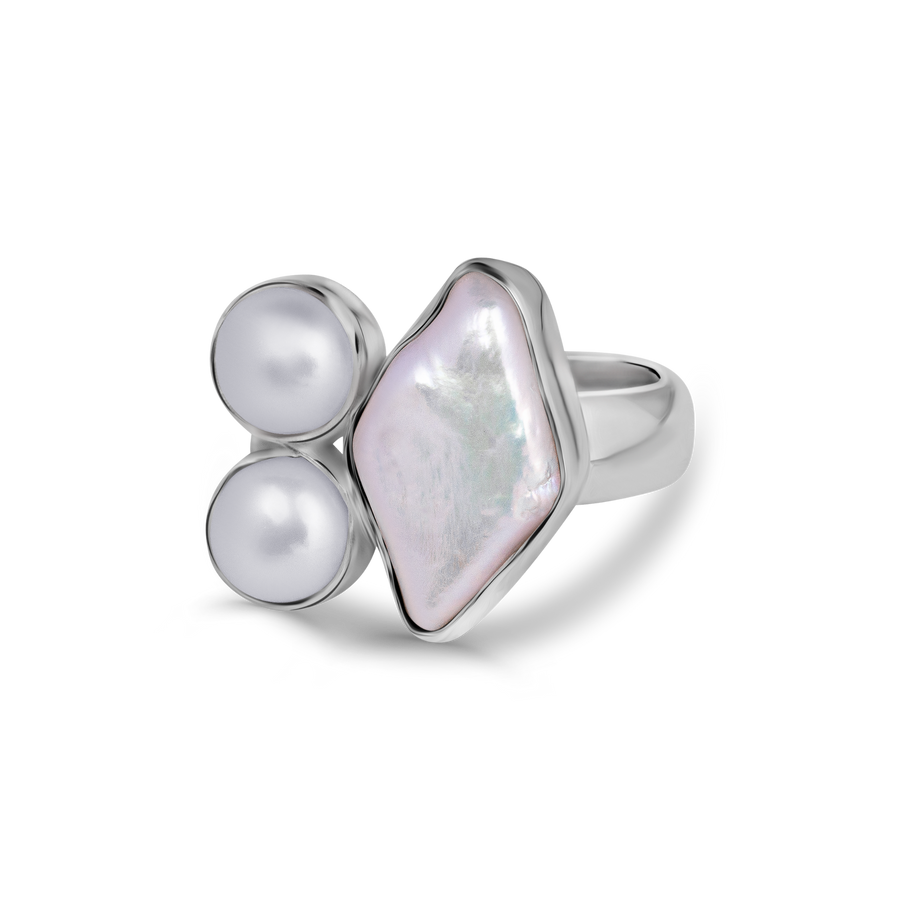 Chunky pearl rings Toronto, Triple pearl ring Toronto, Buy chunky pearl ring in Toronto