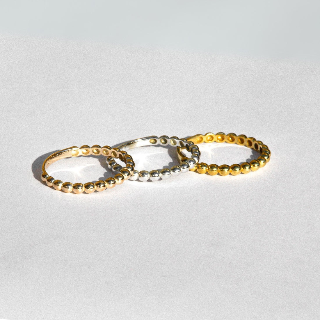 10k beaded gold ring, 10k rose gold bead ring