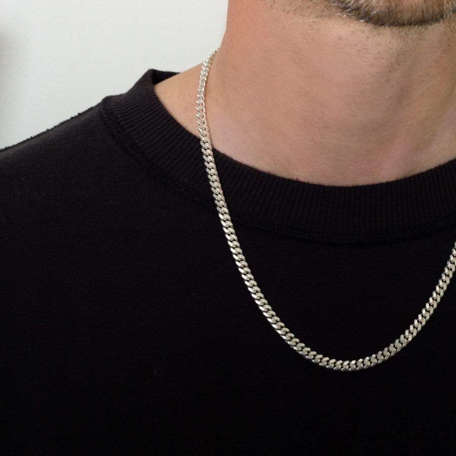 Silver Cuban jewelry, silver miami chain