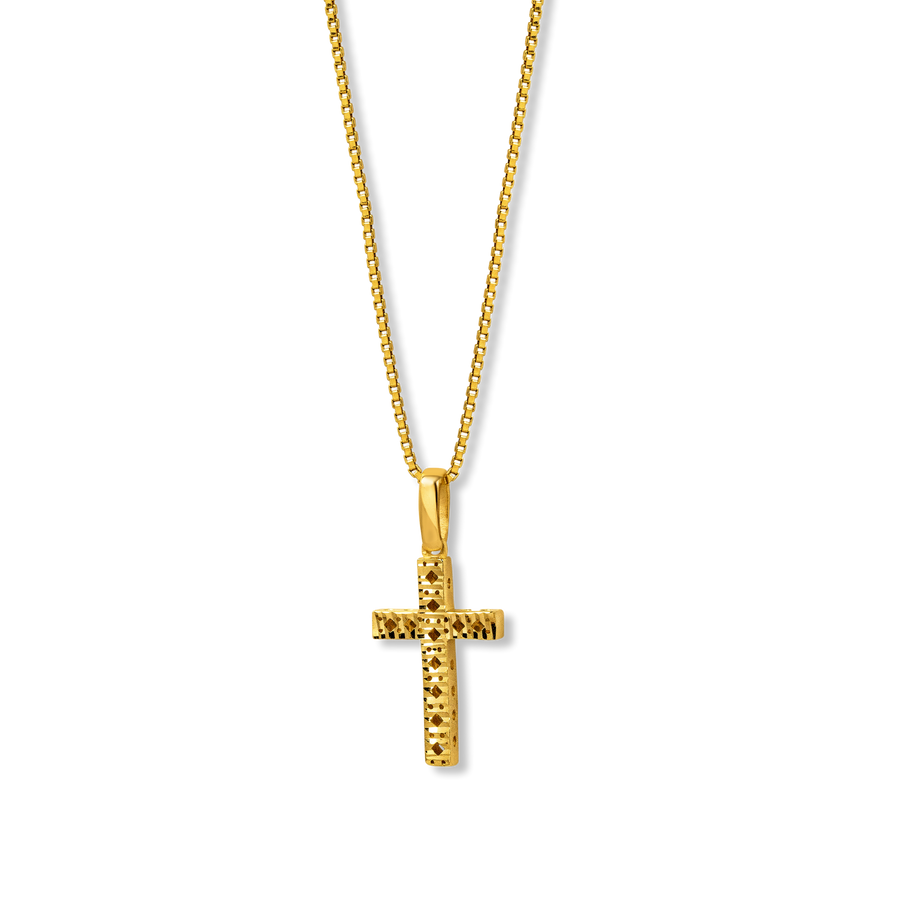 gold chain with cross canada, gold cross canada, gold diamond cut cross