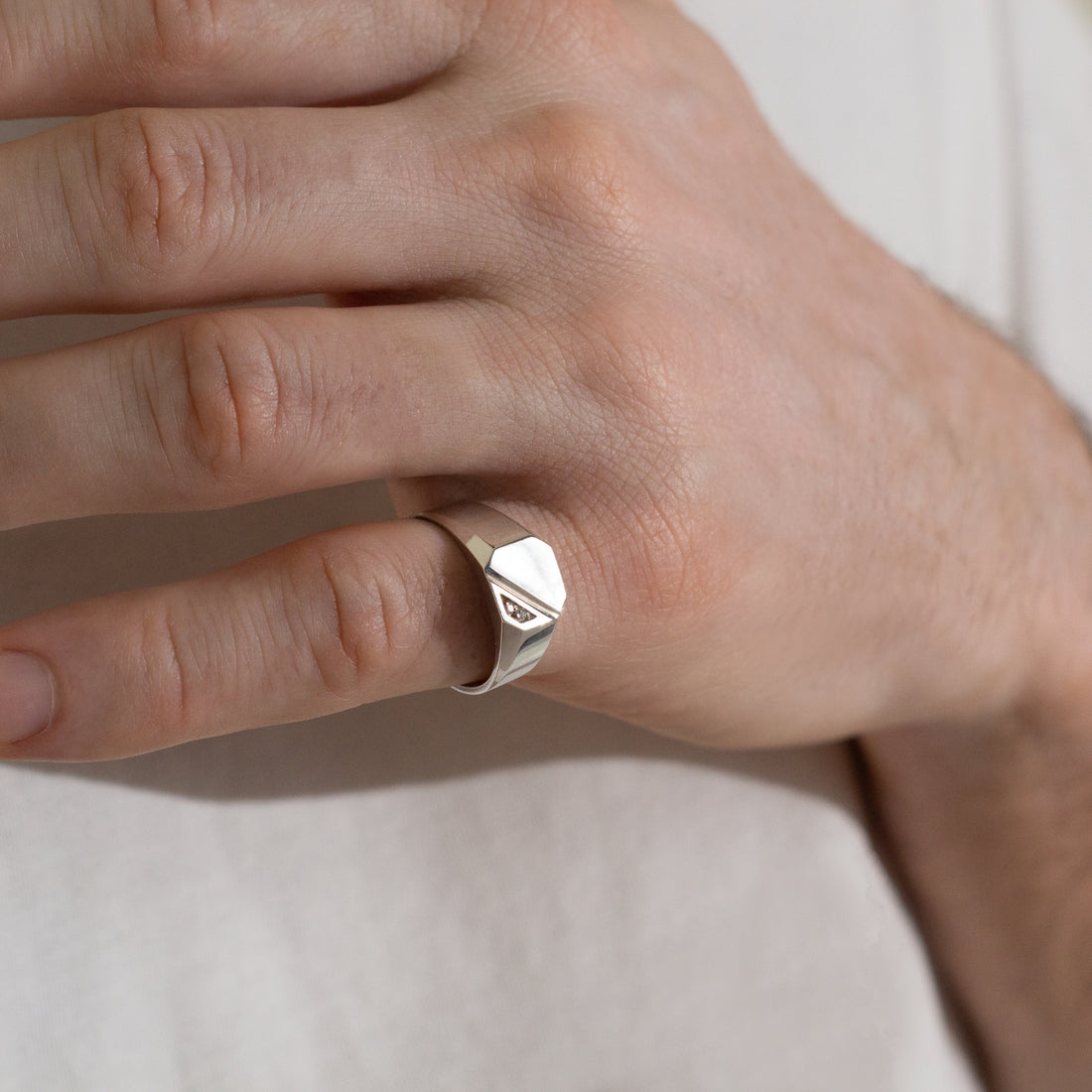 Square Signet Ring | 10k Yellow/White/Rose Gold