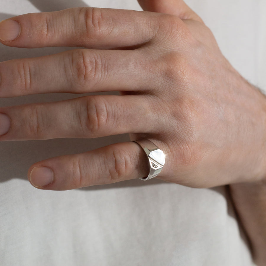 Square Signet Ring | 10k Yellow/White/Rose Gold