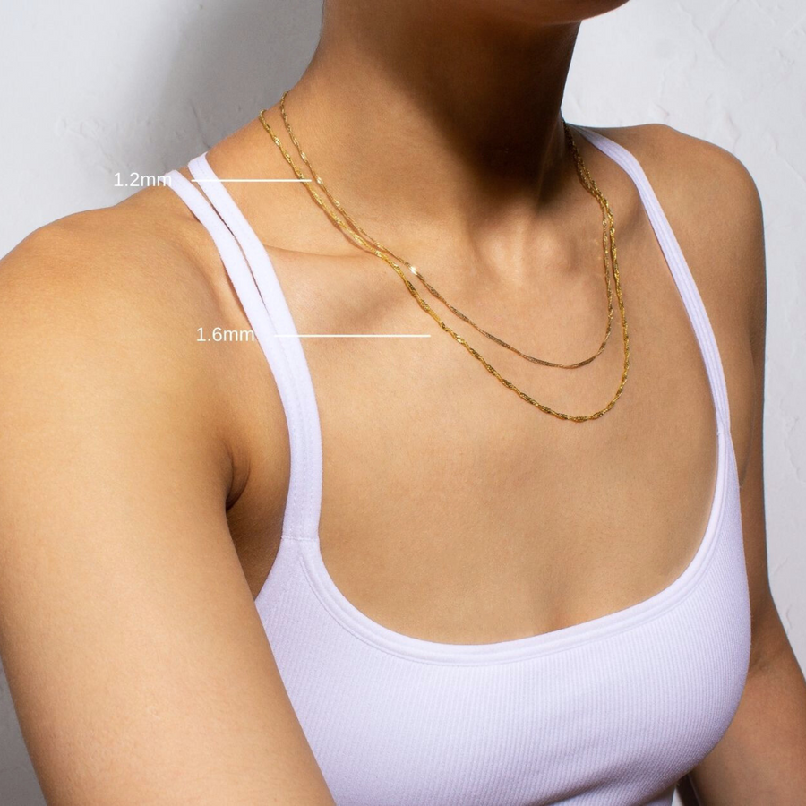10k singapore chain, solid gold singapore chain