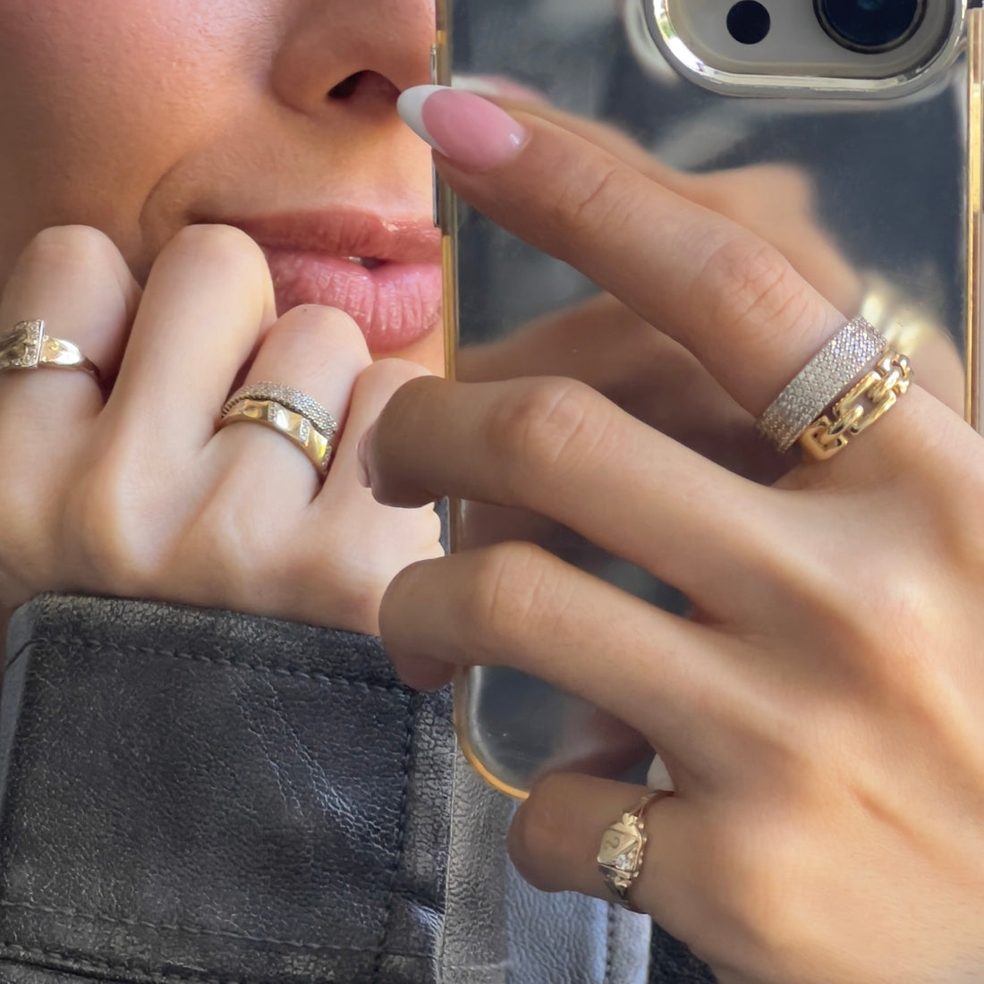 Gold Band with CZ Accent | 10k Gold