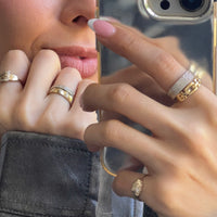 Gold Band with CZ Accent | 10k Gold