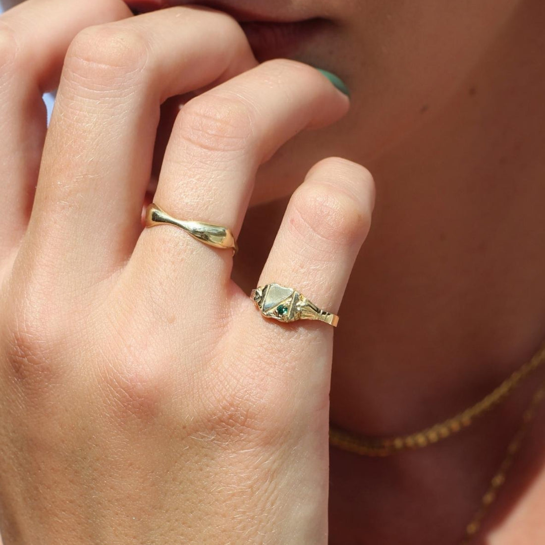 Pinky Finger Ring Ladies Pinky Signet Ring Star Signet Ring For