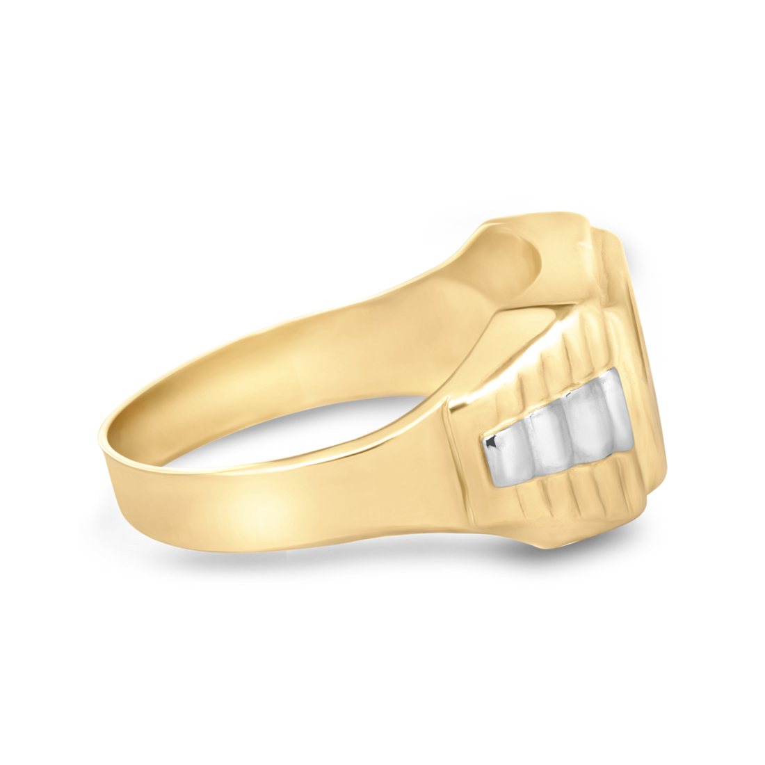 Men's Two-Tone Signet Ring | 10k Yellow/White Gold