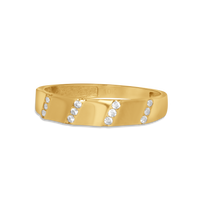 Gold Band with CZ Accent | 10k Gold