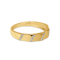 Gold Band with CZ Accent | 10k Gold