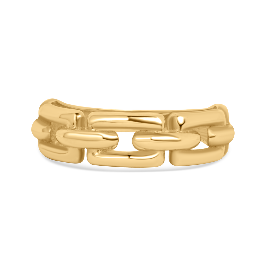 Wide Chain Link Band | 10k Gold