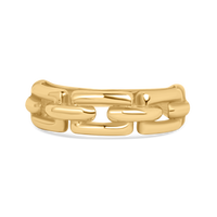 Wide Chain Link Band | 10k Gold